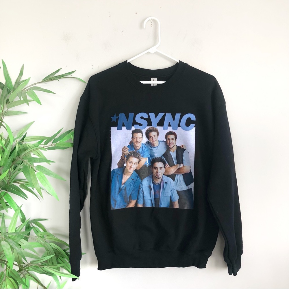 Vintage NSYNC Y2K Crewneck Sweatshirt in Black